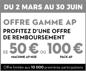 Offre de remboursement de 50€ ou 100€ sur la gamme AP