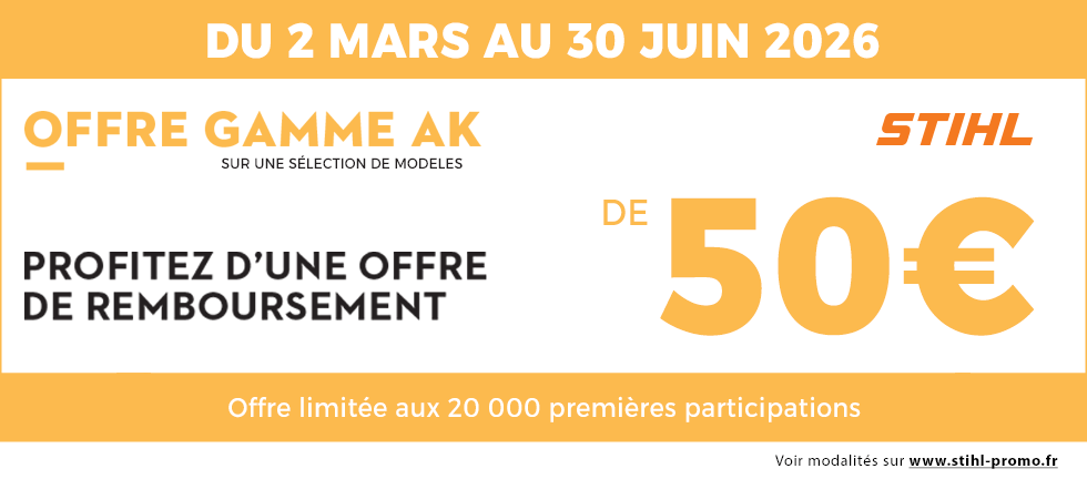 Du 2 mars au 30 juin 2026 inclus, équipez-vous en profitant des offres de remboursement exceptionnelles sur une sélection d'outils à batterie de la gamme AK SYSTEM !