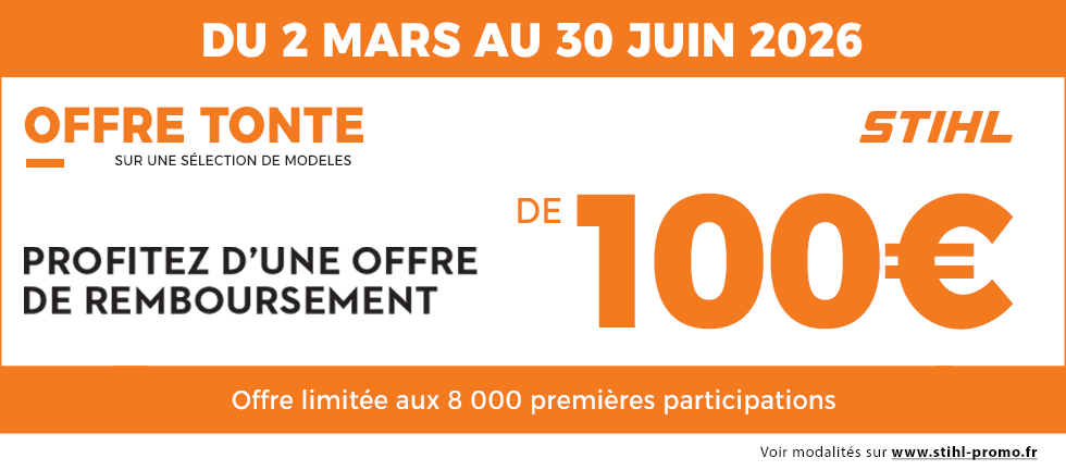 Du 2 mars au 30 juin 2026 inclus, équipez-vous en profitant des offres de remboursement exceptionnelles sur une sélection de tondeuses à batterie des gammes AK SYSTEM ou AP SYSTEM !