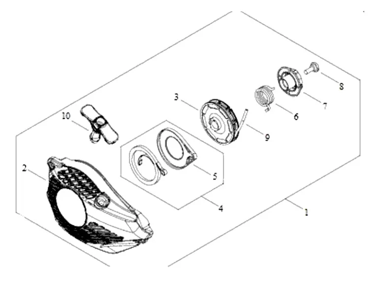 Lanceur complet pour tronçonneuse Echo CS2511TES CS2511WES - Echo A051003132