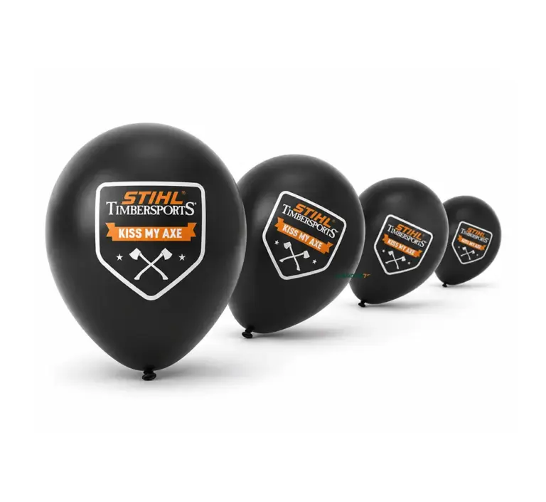 Lot de 100 ballons gonflables Timbersports – Stihl – ballons de baudruche