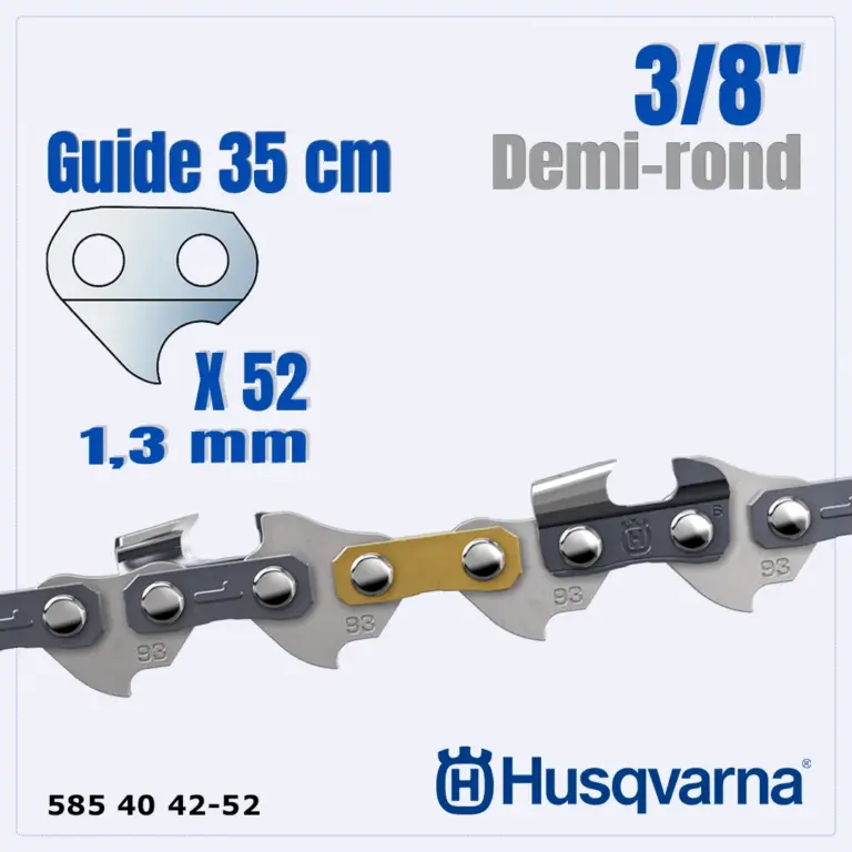 Chaîne S93G - 3/8" - 1,3 mm - 52 maillons - 35 cm - Husqvarna 585 40 42 52